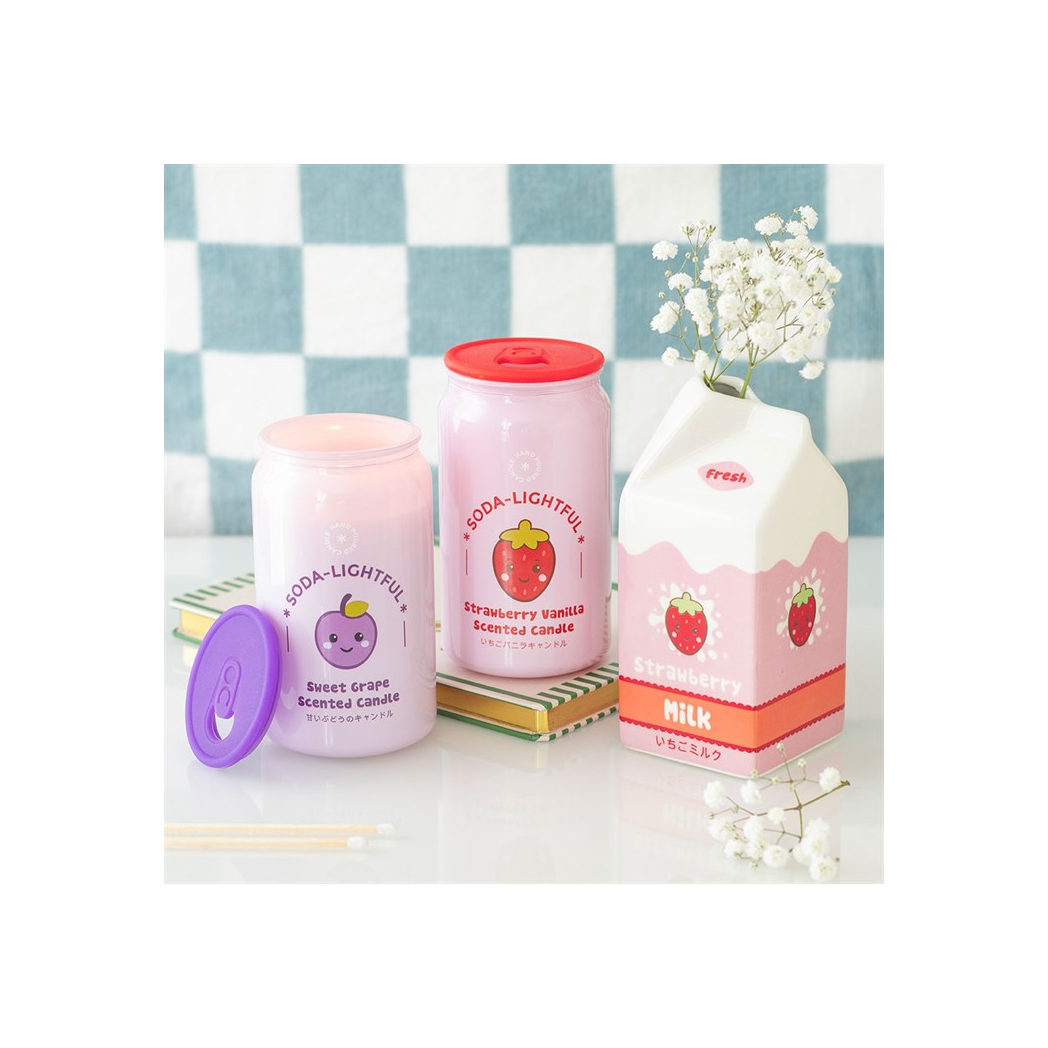 Strawberry Milk Carton Flower Vase