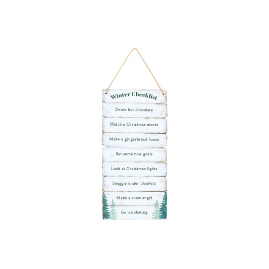 Winter Wonderland Checklist Hanging Sign