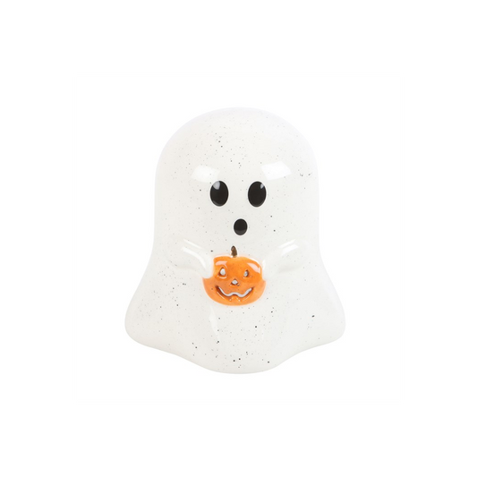 Ghost Shaped Tealight Candle Holder with Pumpkin