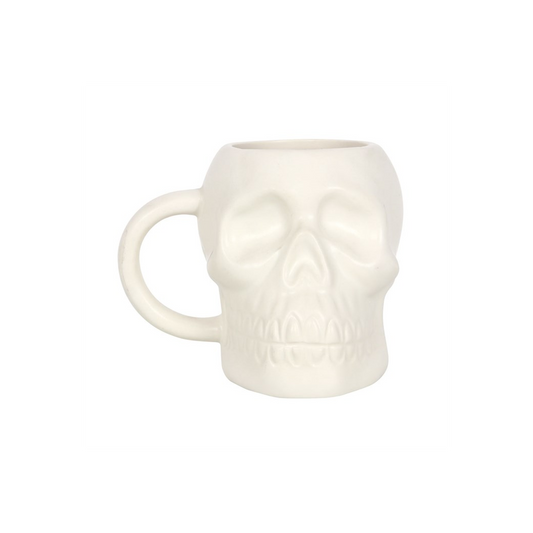 Matte White Skull Mug