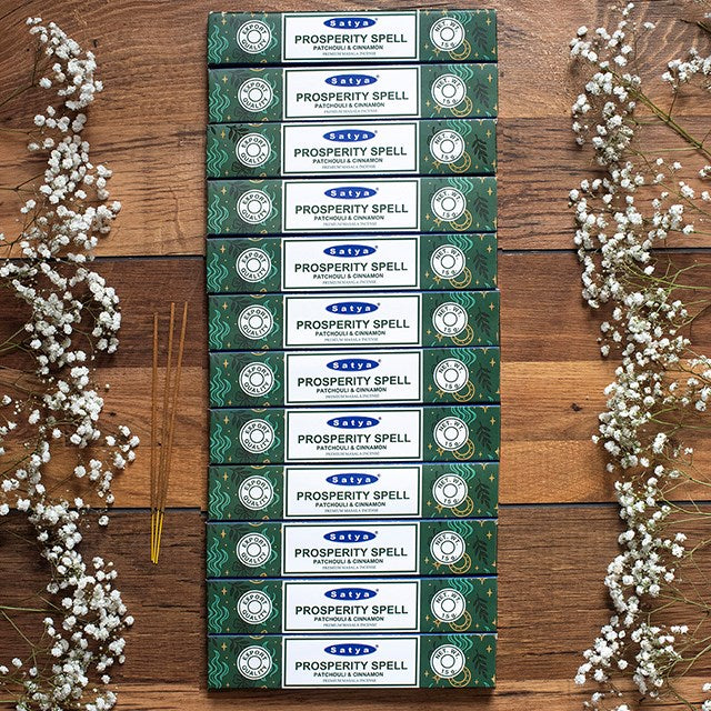 12 Packs of Prosperity Spell Incense Sticks by Satya