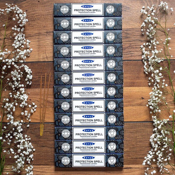 12 Packs of Protection Spell Incense Sticks by Satya