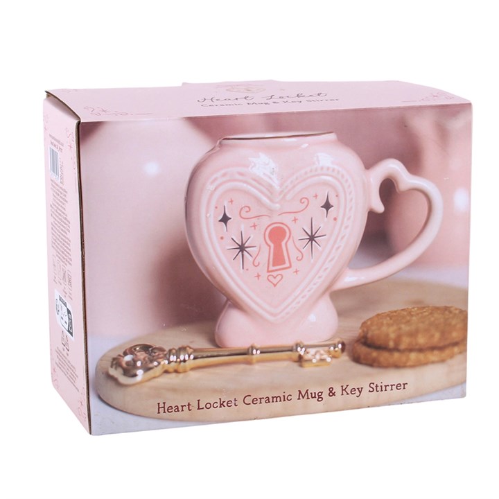 Heart Locket Mug and Key Stirrer