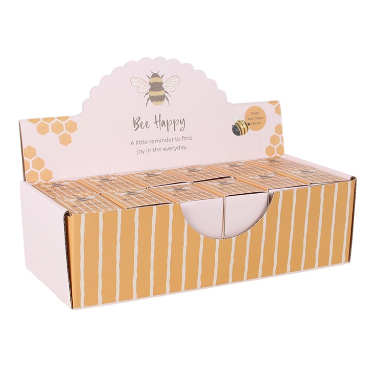 Set of 24 Glass Bee Token Gifts in Display
