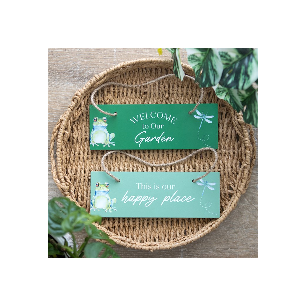 Light Green This is Our Happy Place Hanging Sign