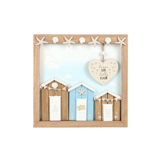 Ocean Air Salty Hair 3D Shell Beach Hut MDF Plaque