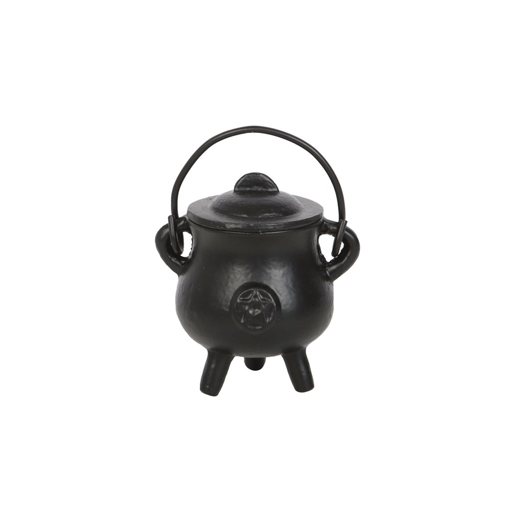 7.5cm Smooth Cast Iron Cauldron with Pentagram