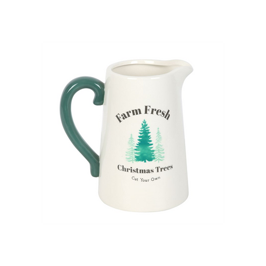 Farm Fresh Christmas Trees Ceramic Flower Jug
