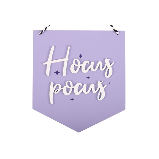 Purple Hocus Pocus Hanging Sign