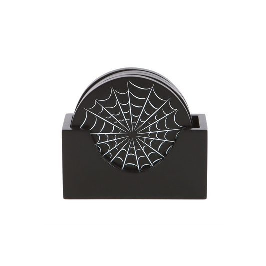 Black Spiderweb Coaster Set