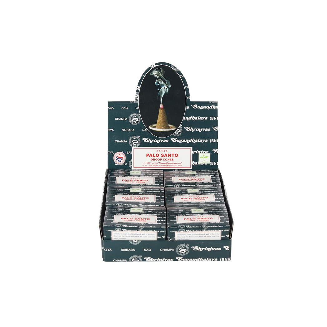 Set of 12 Palo Santo Dhoop Incense Cones by Satya (6/30)