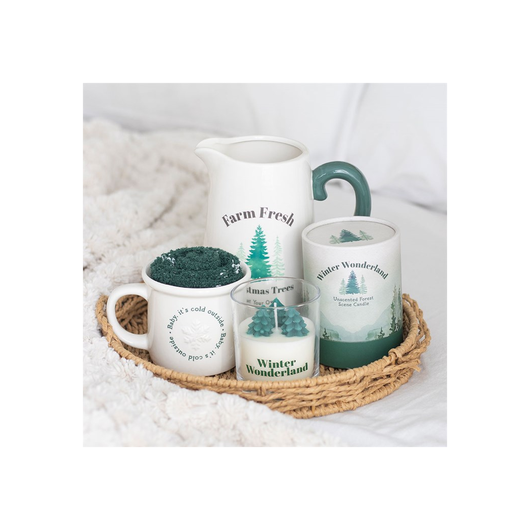 Winter Wonderland Candle with Tree Scene