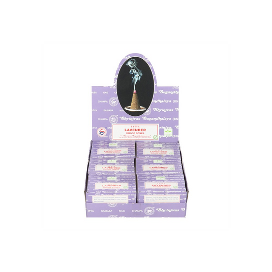 Set of 12 Lavender Dhoop Incense Cones by Satya (6/30)