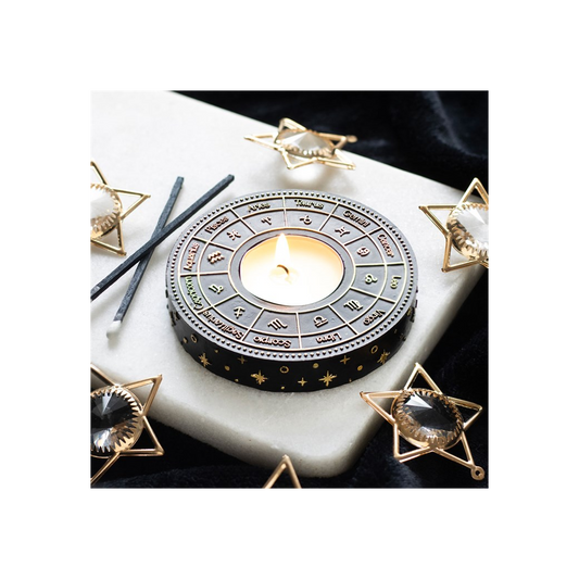 Astrology Wheel Tealight Candle Holder
