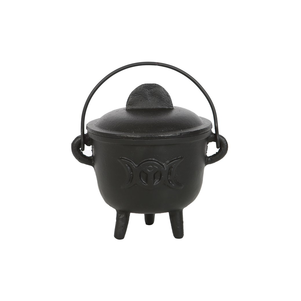 11cm Cast Iron Cauldron with Triple Moon