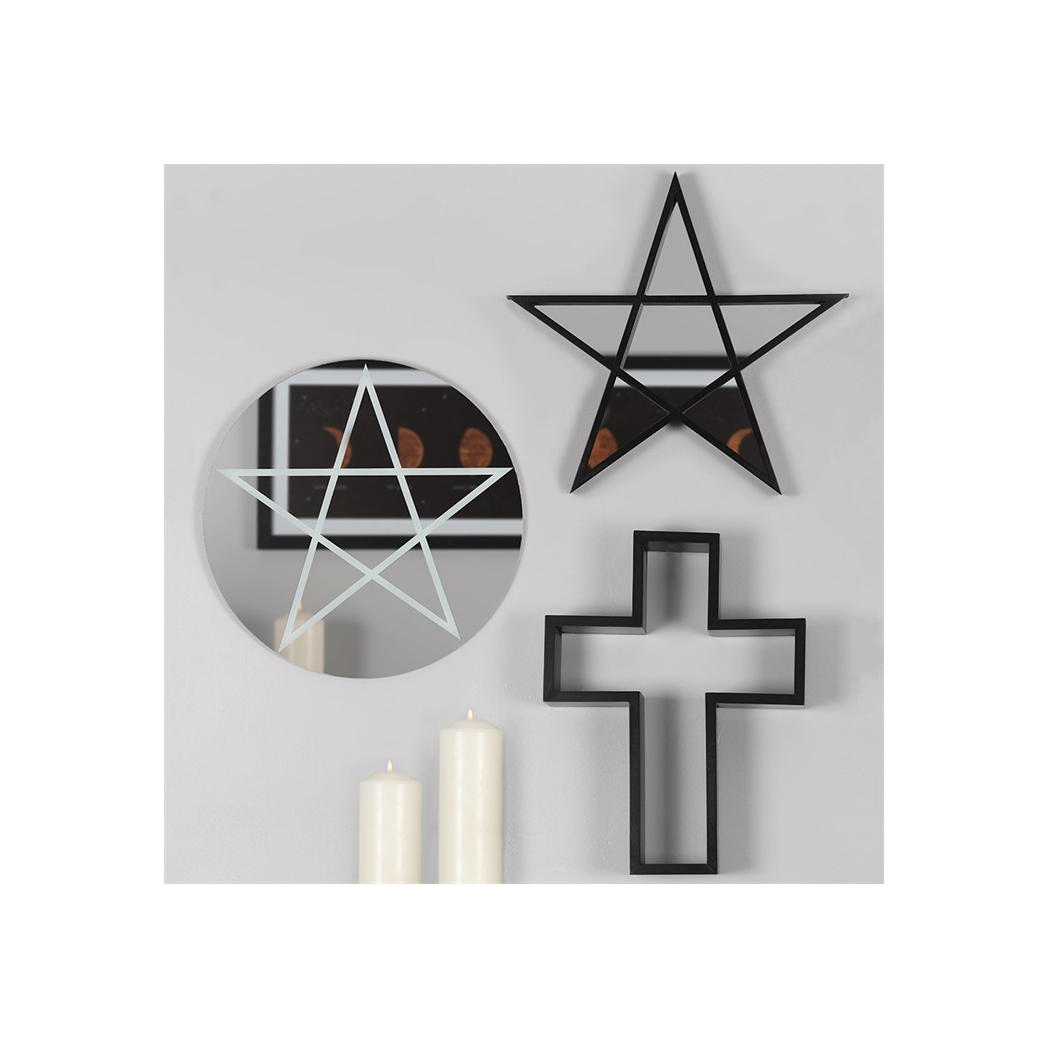 Black Framed Pentagram Mirror