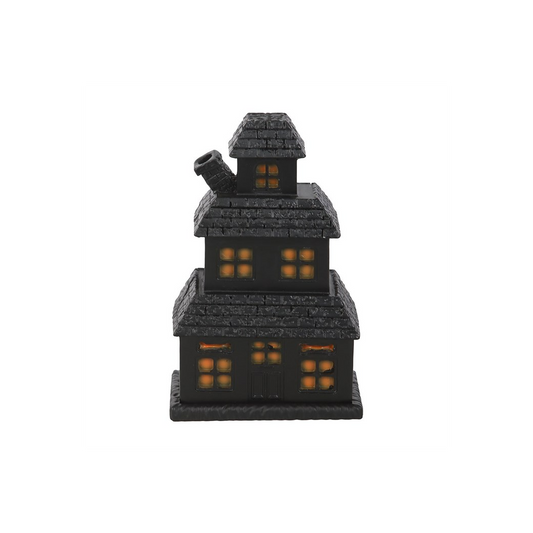 Black Haunted House Incense Cone Holder