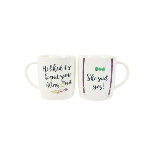 Set of 2 She Said Yes Mugs