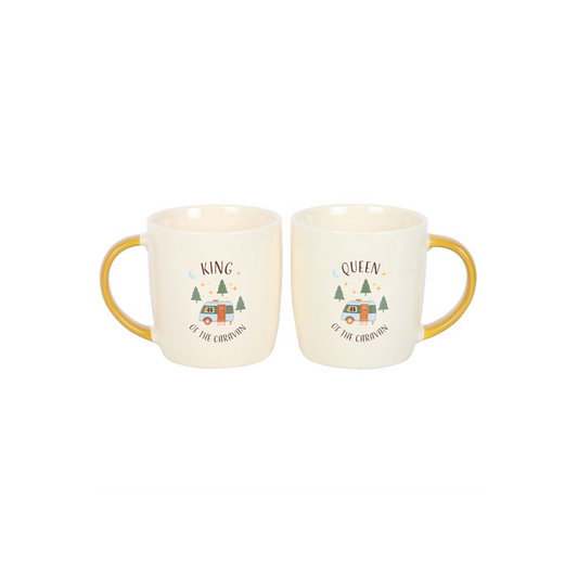 Camping King and Queen Couples Mug Set