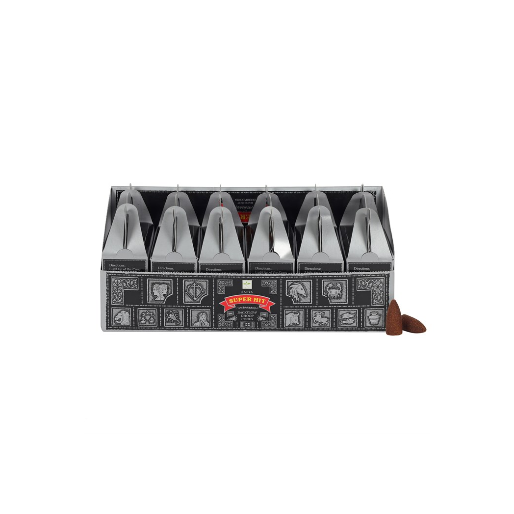 Set of 6 Packets of Satya Superhit Backflow Dhoop Cones