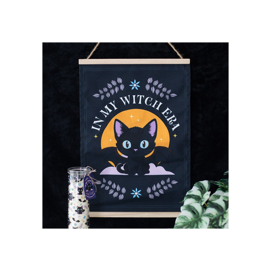 In My Witch Era Bat Cat Fabric Wall Hanging
