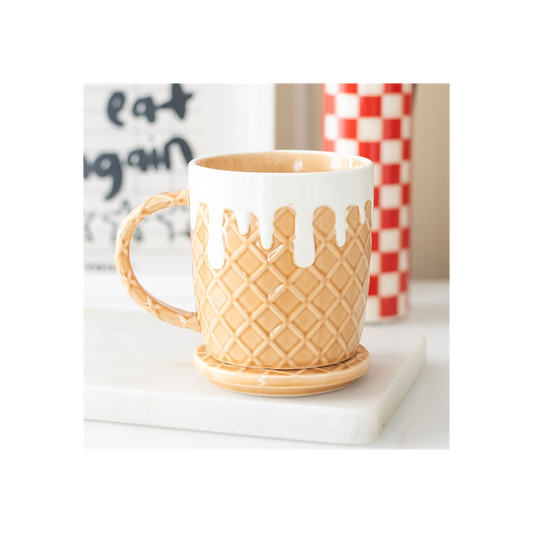 Waffle Mug and Coaster Set