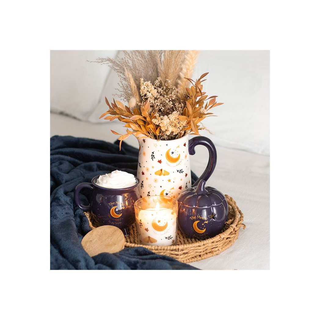 Autumn Magic Harvest Moon Print Ceramic Flower Jug