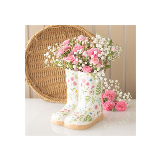 Luna Bloom Floral Print Welly Boot Planter