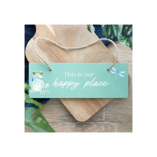 Light Green This is Our Happy Place Hanging Sign