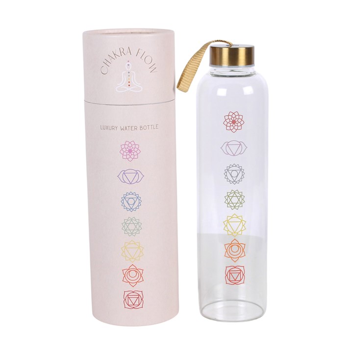 Chakra Flow Reusable Glass Water Bottle