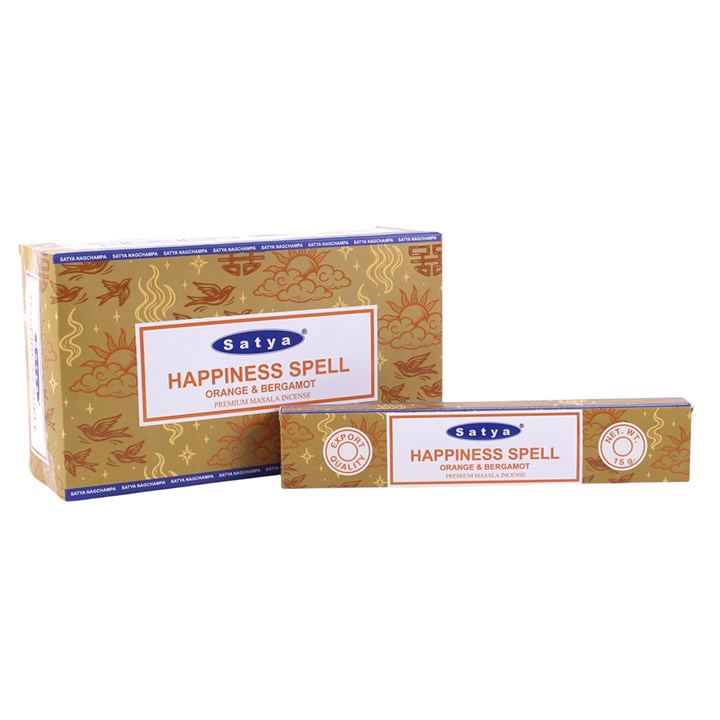 12 Packs of Happiness Spell Incense Sticks by Satya