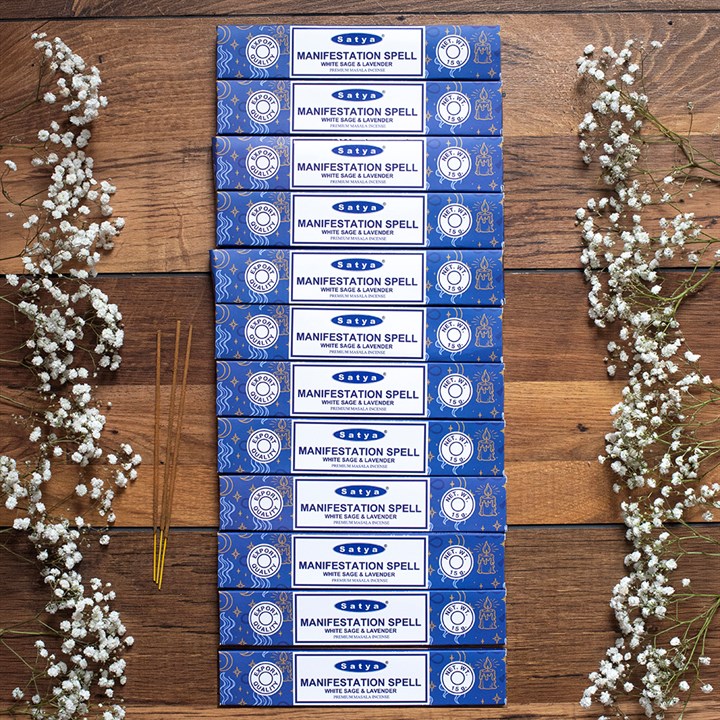 12 Packs of Manifestation Spell Incense Sticks by Satya