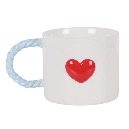 Love You Heart Mug with Twisted Handle