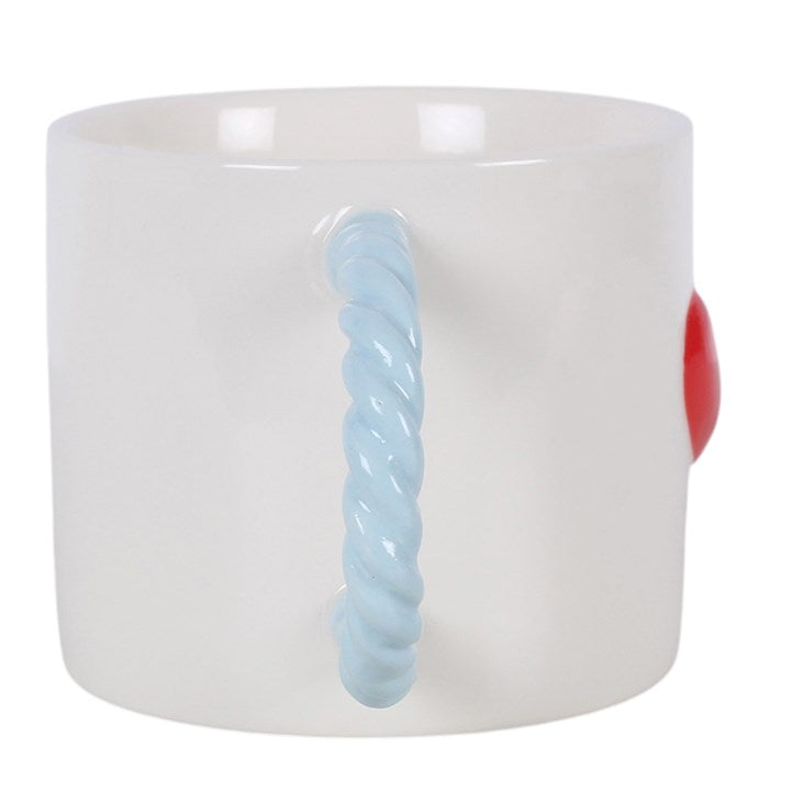 Love You Heart Mug with Twisted Handle