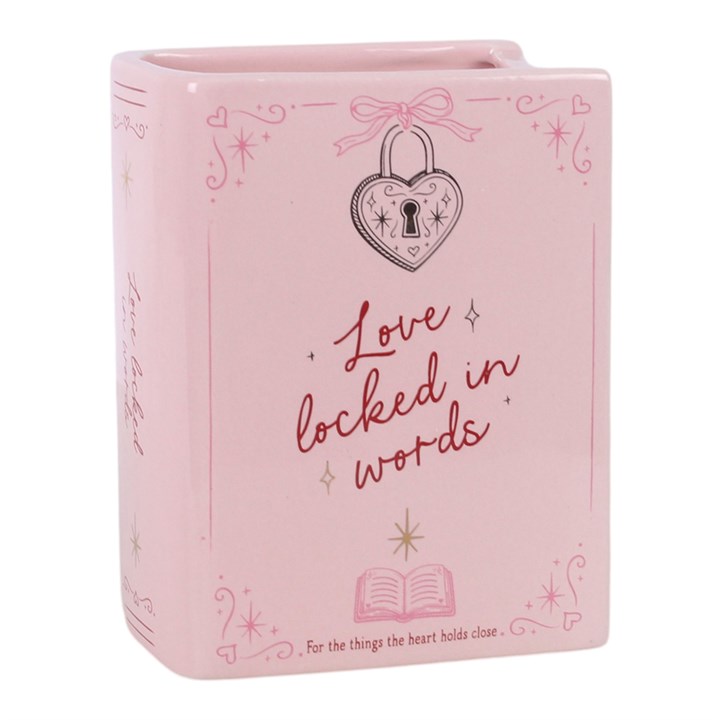 Love Locked in Words Book Shaped Vase