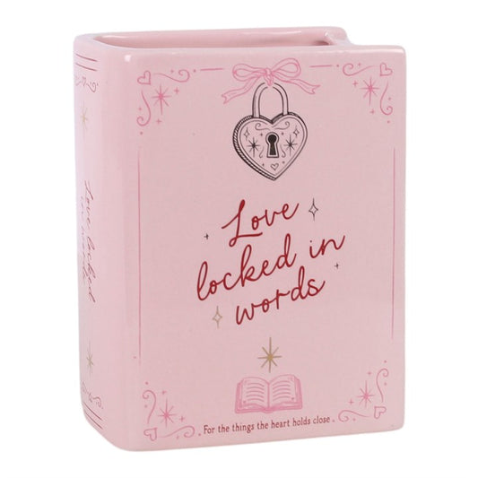 Love Locked in Words Book Shaped Vase