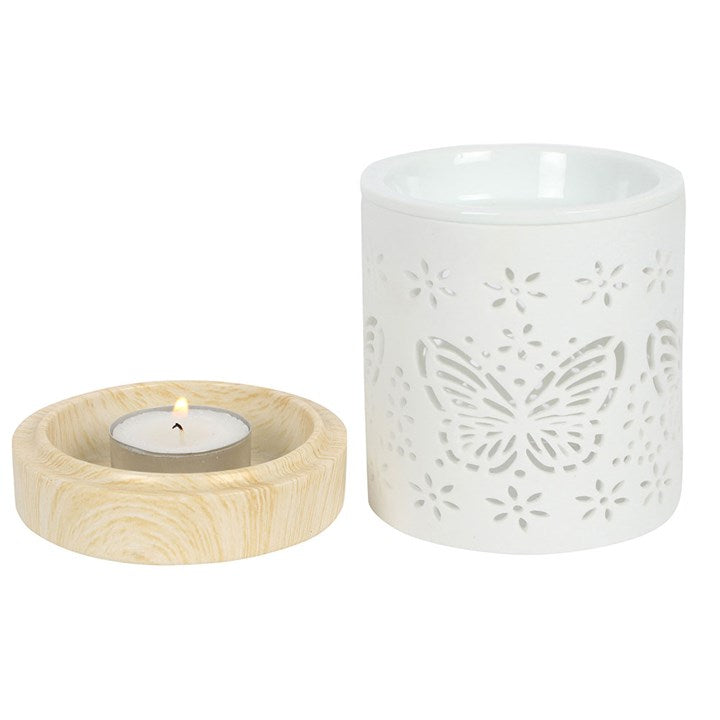 Matte Ceramic Butterfly Oil Burner