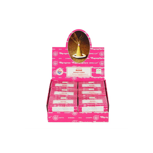 Set of 12 Rose Dhoop Incense Cones by Satya (6/30)