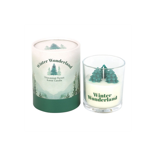 Winter Wonderland Candle with Tree Scene