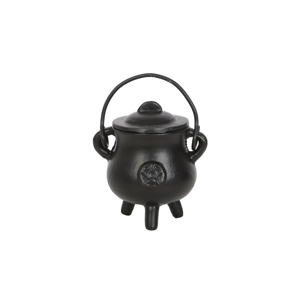 7.5cm Smooth Cast Iron Cauldron with Pentagram