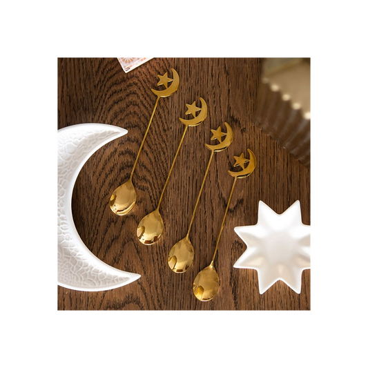 Set of 4 Star and Moon Teaspoons