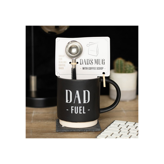 Dad Fuel Mug and Coffee Scoop Clip