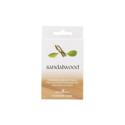 Set of 12 Packets of Elements Sandalwood Incense Cones