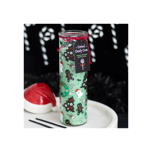 Merry Creepmas Cursed Candy Cane Tube Candle