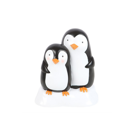 Snuggle Season Resin Penguin Ornament