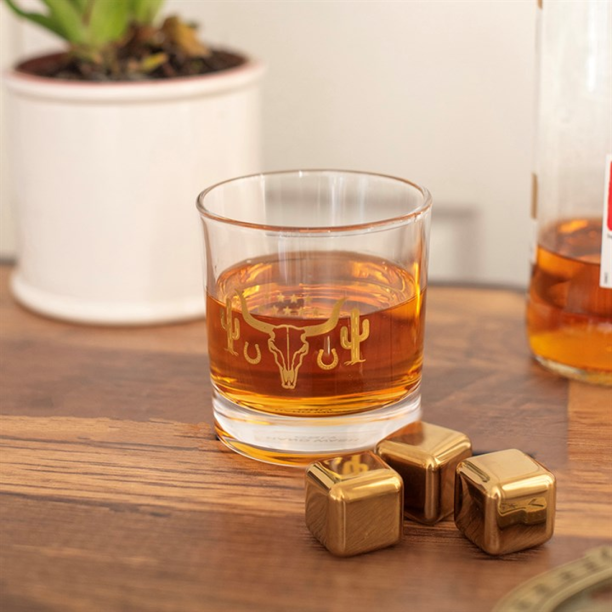 Western Drinking Glass and Cooling Stone Set