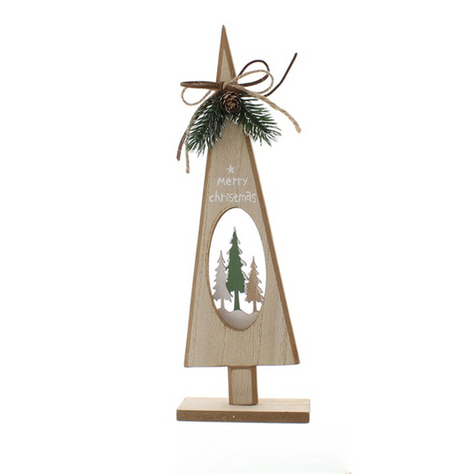 22cm Wooden Tree Standing Ornament