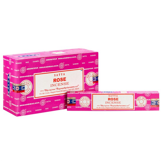 Set of 12 Rose Incense Sticks by Satya (12/50)