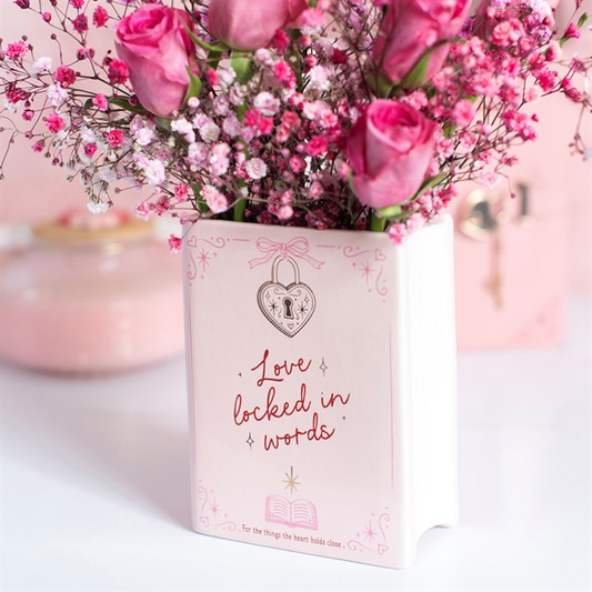 Love Locked in Words Book Shaped Vase