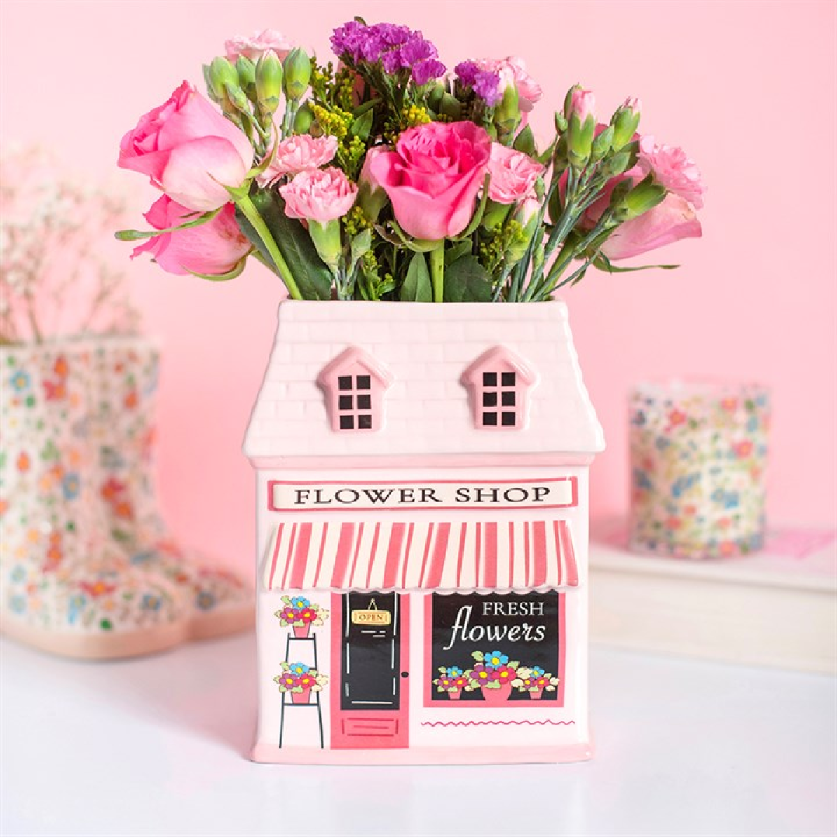 Flower Shop Shaped Flower Vase